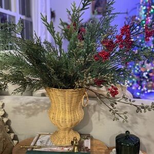 Willow Crossley Rattan Vase with Handles, 12”